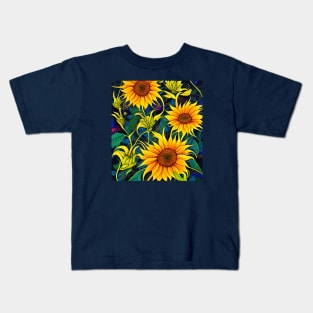 Sunflowers and Leaves Kids T-Shirt